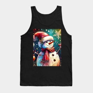 Discover Frosty's Wonderland: Whimsical Christmas Art Featuring Frosty the Snowman for a Joyful Holiday Experience! Tank Top